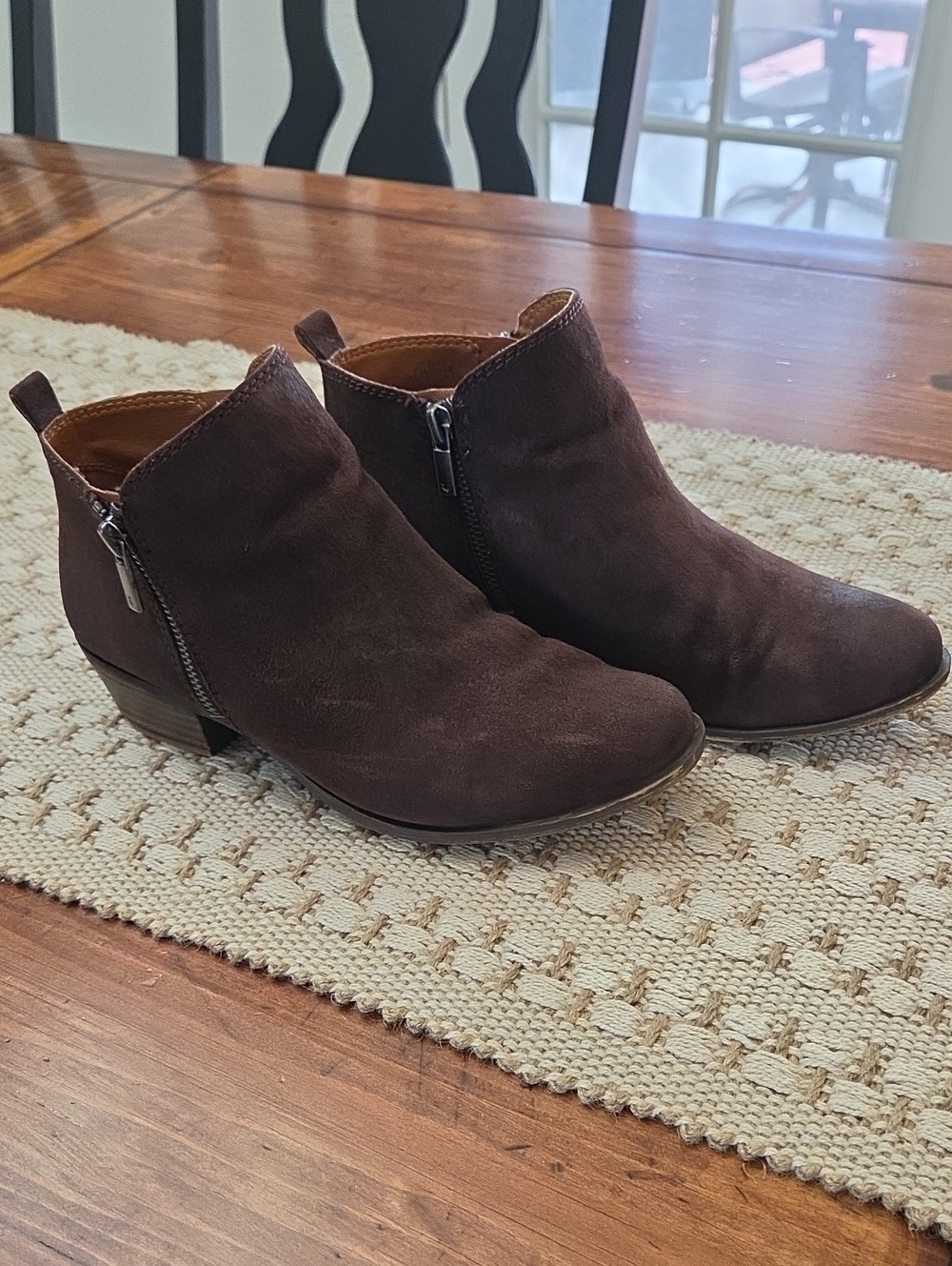 🤎 Lucky Brand Brown Suede Ankle Boots – Women’s 7.5m